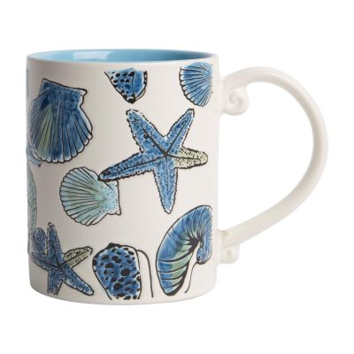 Kitchen & Dining | 15Oz Seashell Pattern Mug Kitchen & Dining BLUE/WHITE