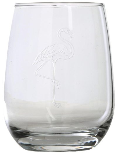 Kitchen & Dining | 17 Oz Stemless Flamingo Wine Glass Kitchen & Dining CLEAR