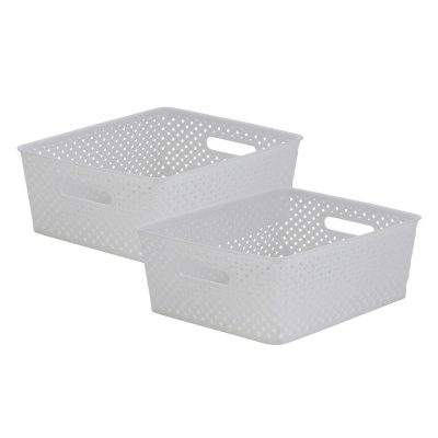 Kitchen & Dining | 2 Pk Resin Wicker Storage Bins Kitchen & Dining Kitchen & Dining