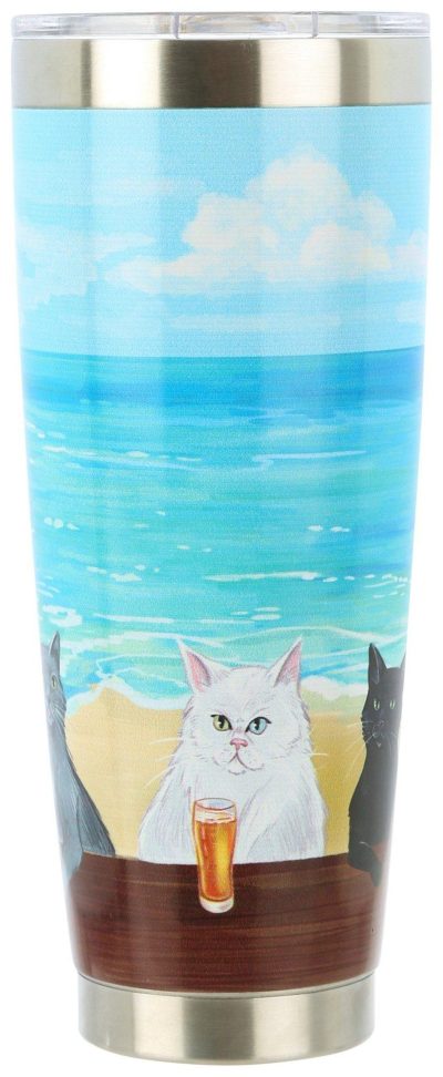 Kitchen & Dining | 30 Oz. Stainless Steel Beach Cats Tumbler Featured Brands Featured Brands