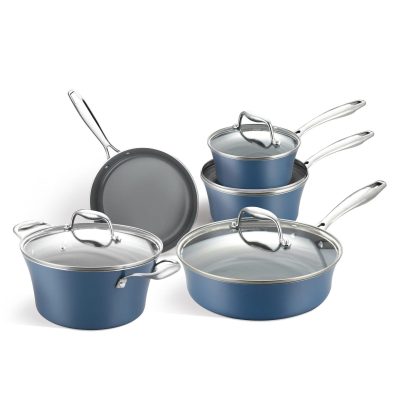 Kitchen & Dining | 9 Pc  Cookware Set Featured Brands BLUE