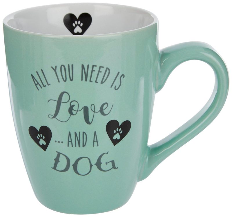 Kitchen & Dining | All You Need Is Love And A Dog Ceramic Mug Kitchen & Dining GREEN