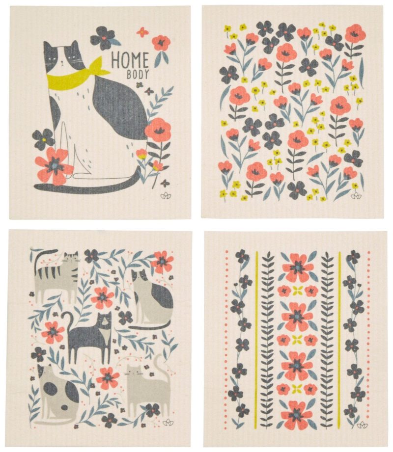 Kitchen & Dining | Cat Print Swedish Dishcloths Kitchen & Dining Kitchen & Dining