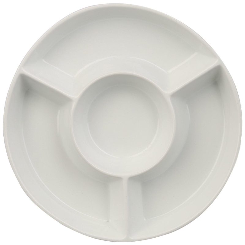 Kitchen & Dining | Round Ceramic Chip And Dip Tray Kitchen & Dining Kitchen & Dining