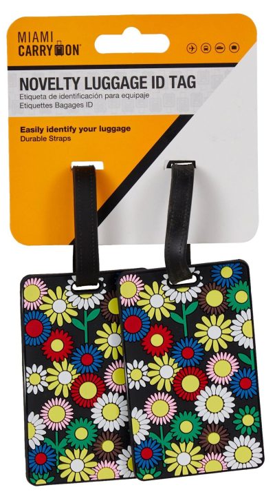 Luggage | 2-Pc. Spring Floral Luggage Tag Set Luggage BLACK/WHITE/GREEN/RED