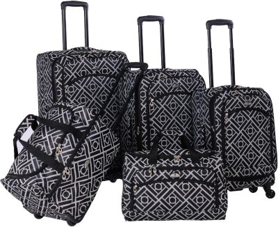 Luggage | 5-Pc. Astor Spinner Luggage Set Luggage BLACK/PURPLE