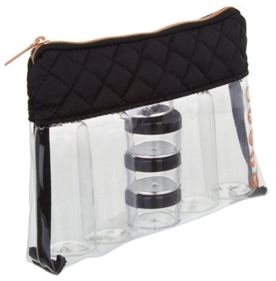 Luggage | 9-Pc. Travel Bottle & Jar Set Luggage BLACK/CLEAR