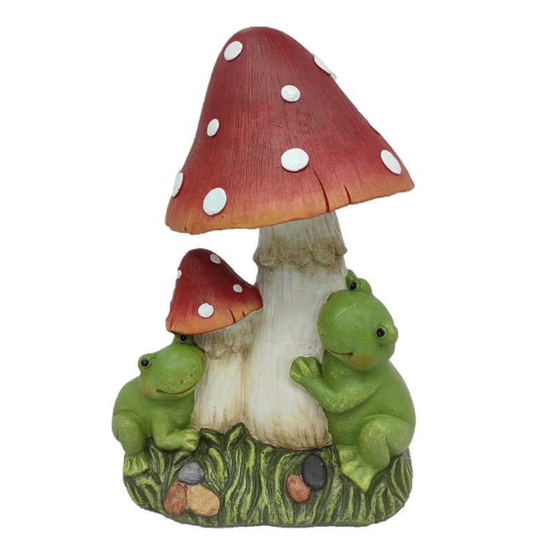 Outdoor Living | 16.5 In. Mushroom And Frog Decor Outdoor Living MULTI