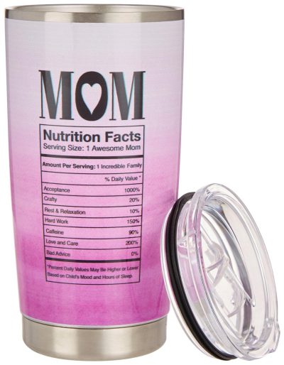 Outdoor Living | 20 Oz. Stainless Steel Mom Nutrition Facts Tumbler Featured Brands Featured Brands