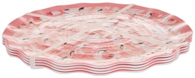 Outdoor Living | 4 Pk. Scalloped Flamingo Dinner Plates Kitchen & Dining Kitchen & Dining