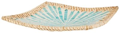 Outdoor Living | 8In Wicker Serving Tray Kitchen & Dining BLUE MULTI