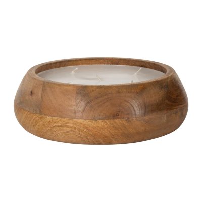 Outdoor Living | 9 In. Scented Wood Bowl Candle Featured Brands BROWN