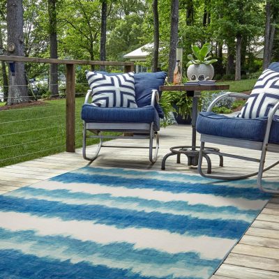 Outdoor Living | Apopka Outdoor Washable Rug Collection Outdoor Living IVORY/BLUE