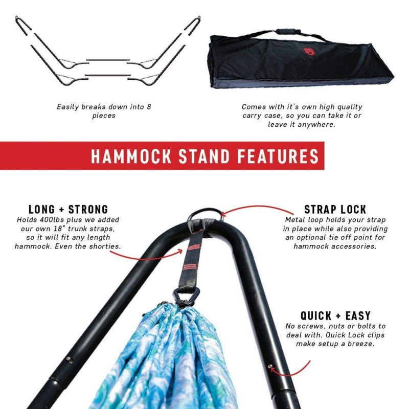 Outdoor Living | Hangout Portable Hammock Stand Outdoor Living BLACK