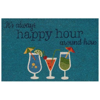 Outdoor Living | Happy Hour Coir Doormat Home Décor BLUE