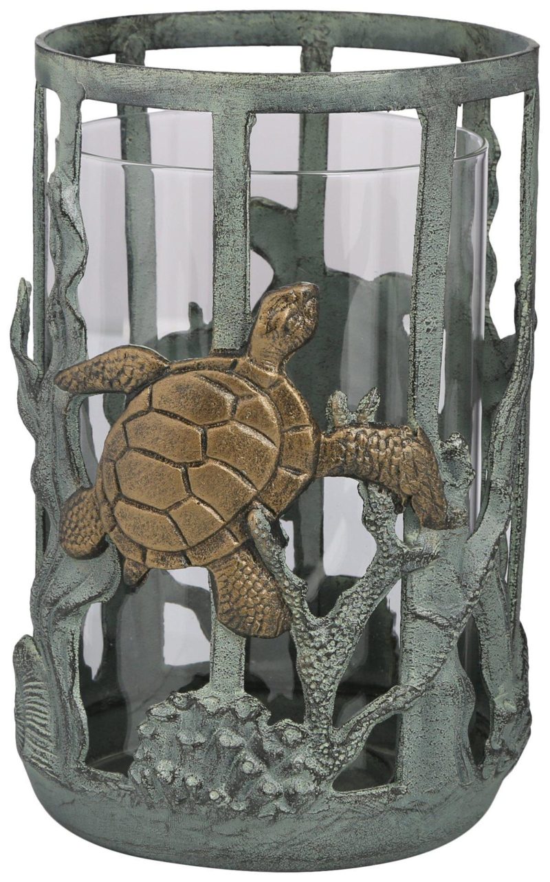 Outdoor Living | Metal Turtle Lantern Decor Outdoor Living GREY/BRONZE