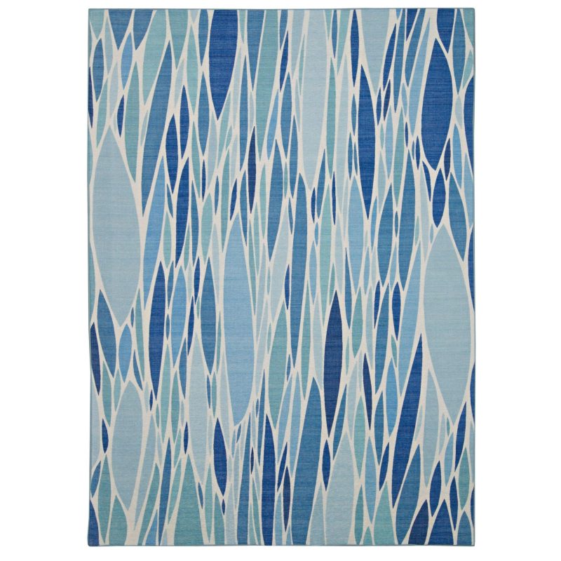 Outdoor Living | Pompano Outdoor Washable Rug Collection Outdoor Living BLUE/IVORY