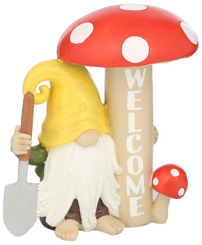 Outdoor Living | Resin Gnome And Mushroom Welcome Statue Outdoor Living MULTI