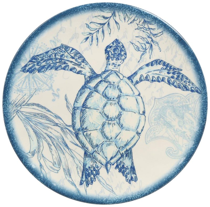 Outdoor Living | Sea Turtle Serving Plate Kitchen & Dining BLUE/WHITE