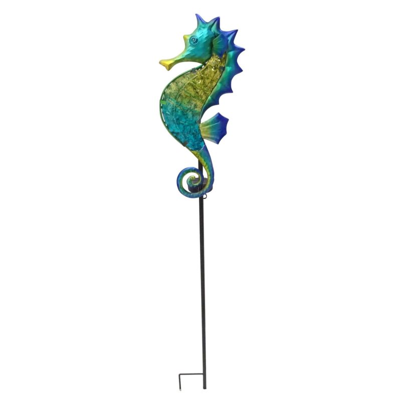 Outdoor Living | Solar Seahorse Garden Decor Outdoor Living BLUE MULTI