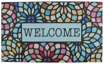 Outdoor Living | Stained Glass Welcome Rubber Doormat Home Décor Home Décor