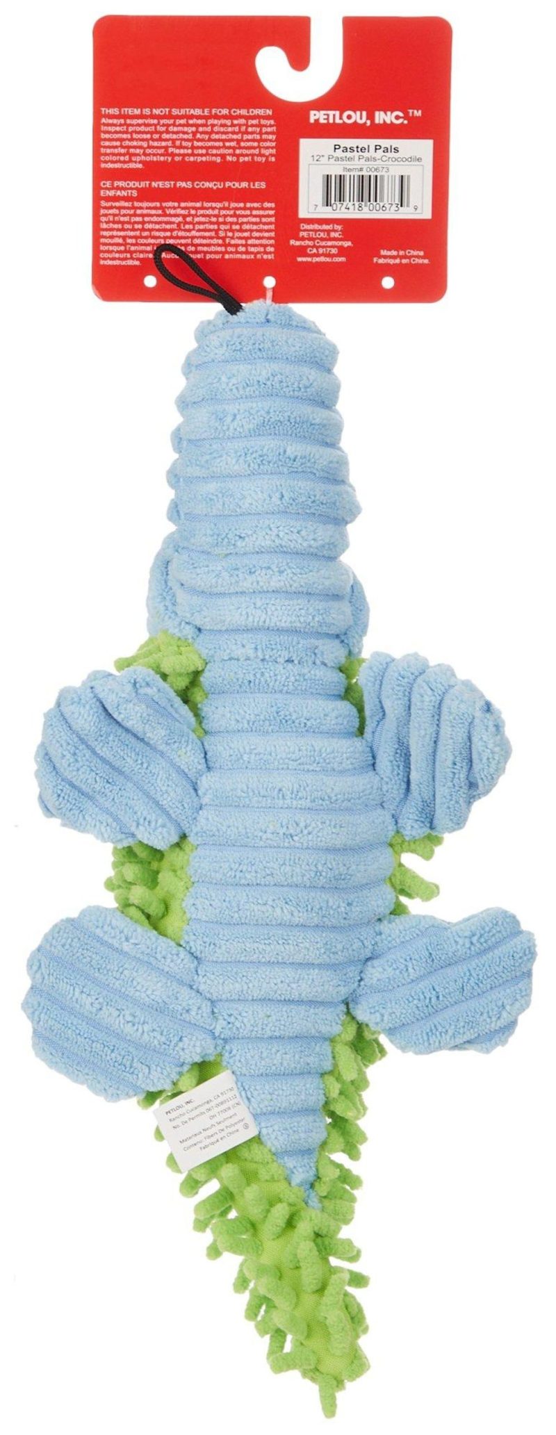 Pet | 12" Pastel Crocodile Dog Squeakable Toy Pet MULTI