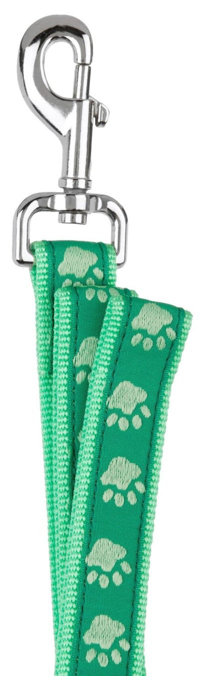 Pet | 6 Ft. Two Tone Paw Print Leash Pet GREEN