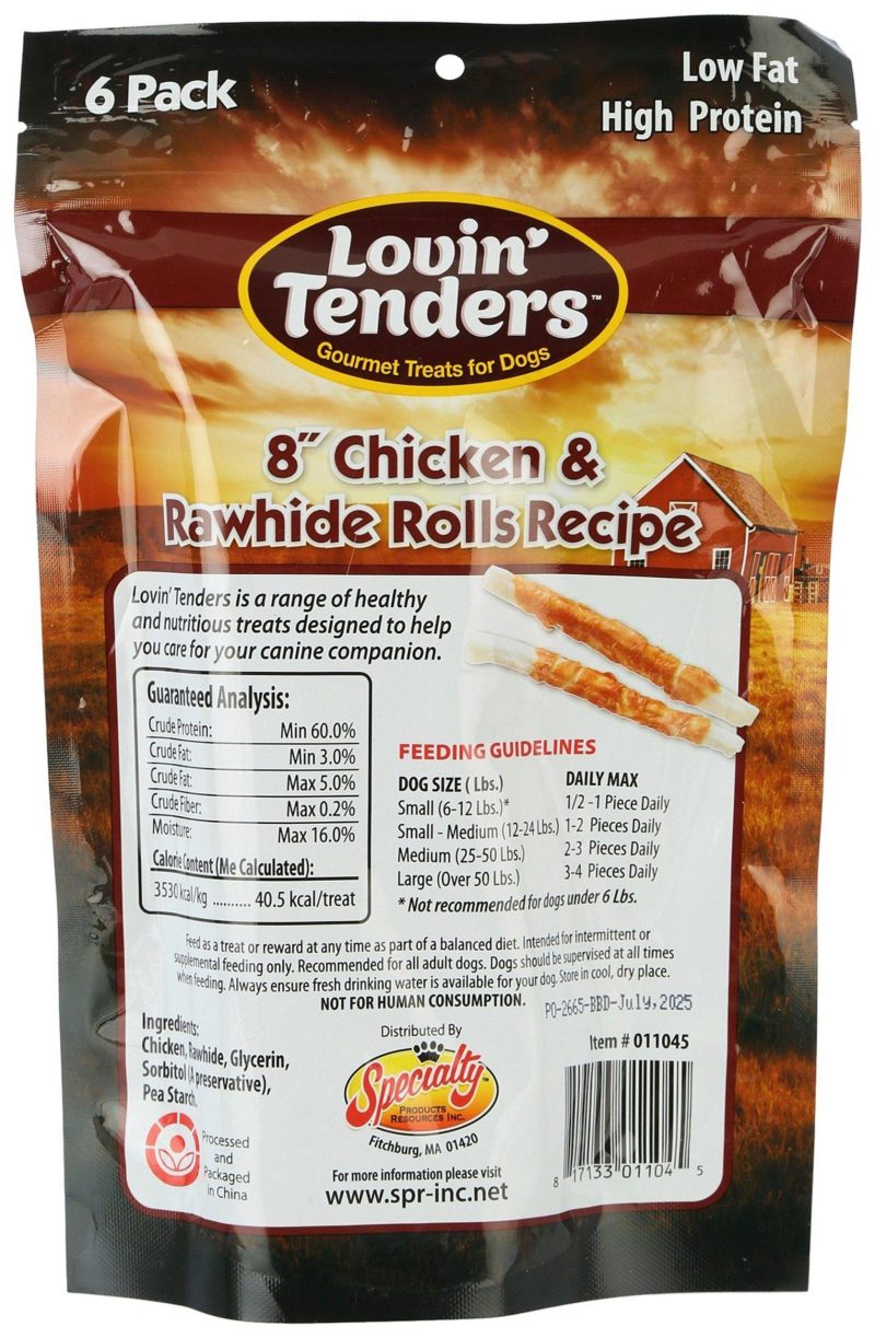 Pet | 6 Pk 8In Chicken And Rawhide Rolls Recipe Pet MULTI