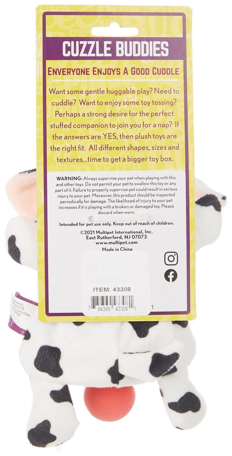 Pet | Cow Pacifier Pals Dog Squeaker Toy Pet MULTI