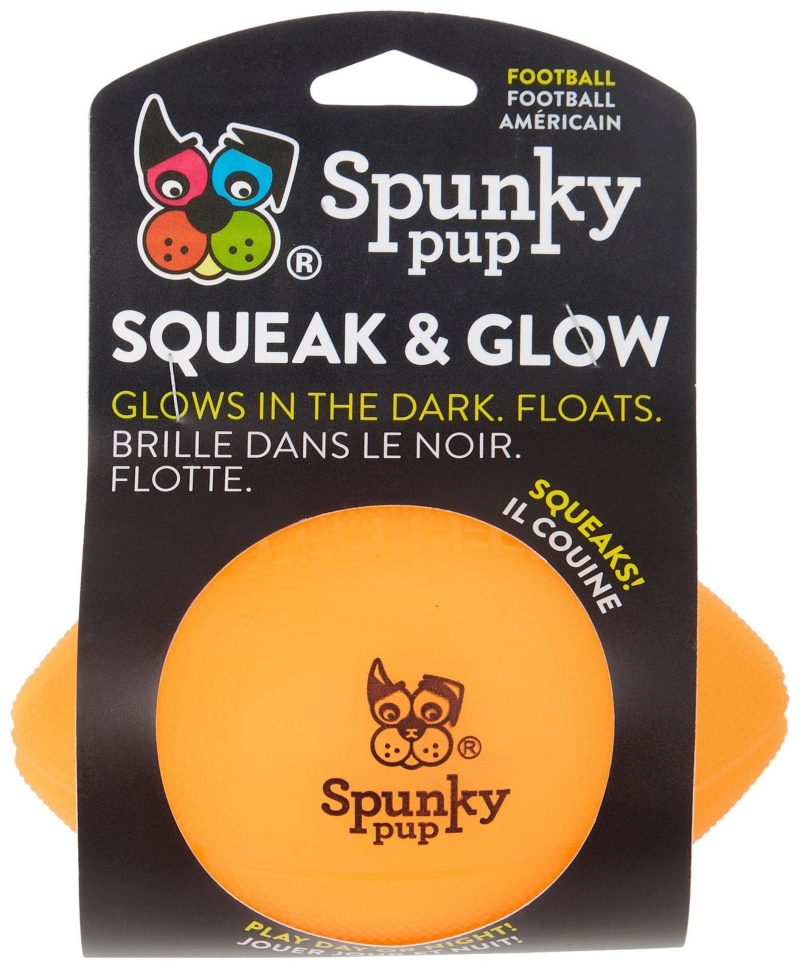 Pet | Fetch & Glow Sqeakable Dog Football Pet ORANGE