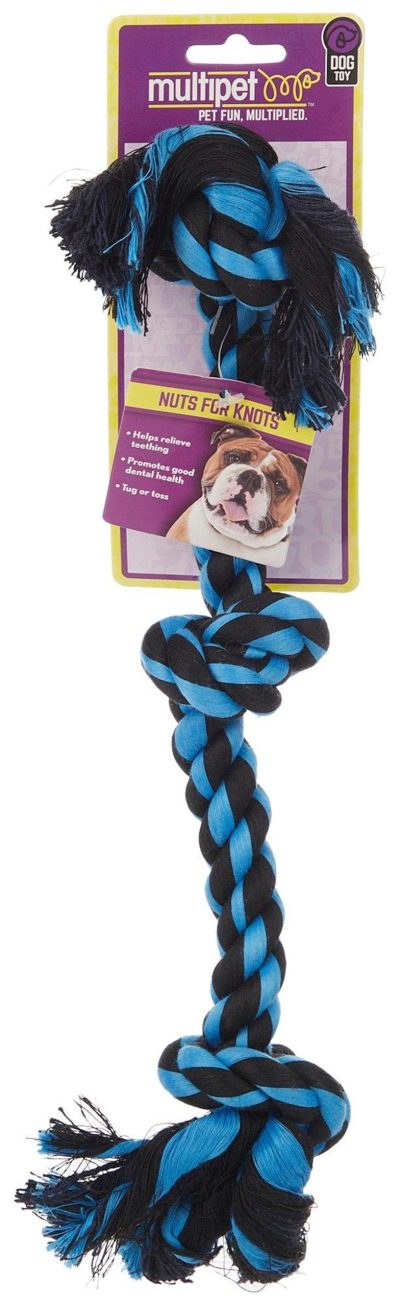 Pet | Nuts For Knots Tug 3 Knot Rope Dog Toy Pet BLACK/BLUE