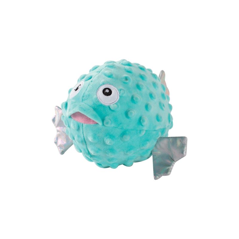 Pet | Puffed Up Pufferfish Squeaker Dog Toy Pet BLUE