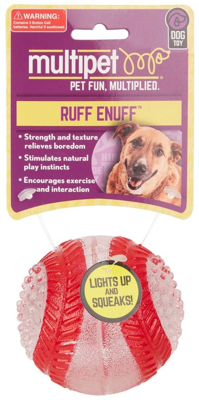 Pet | Ruff Enuff Light Up Sports Ball Dog Toy Pet CLEAR/RED