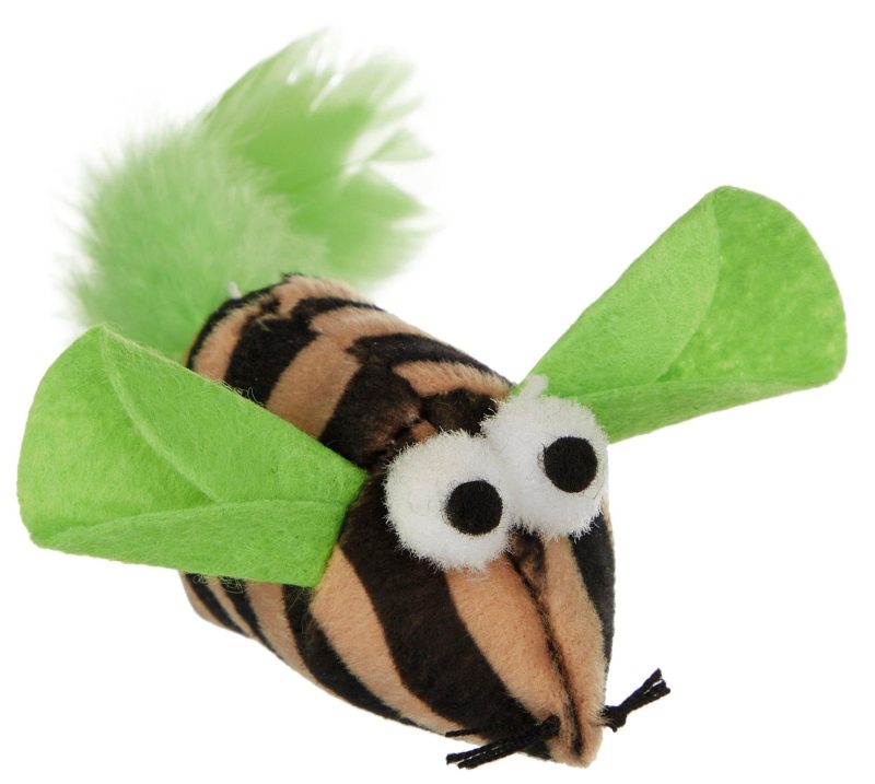 Pet | Striped Mouse Catnip Soft Cat Toy Pet BROWN/GREEN