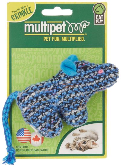 Pet | Textured Mouse Crinkle Cat Toy Pet BLUE