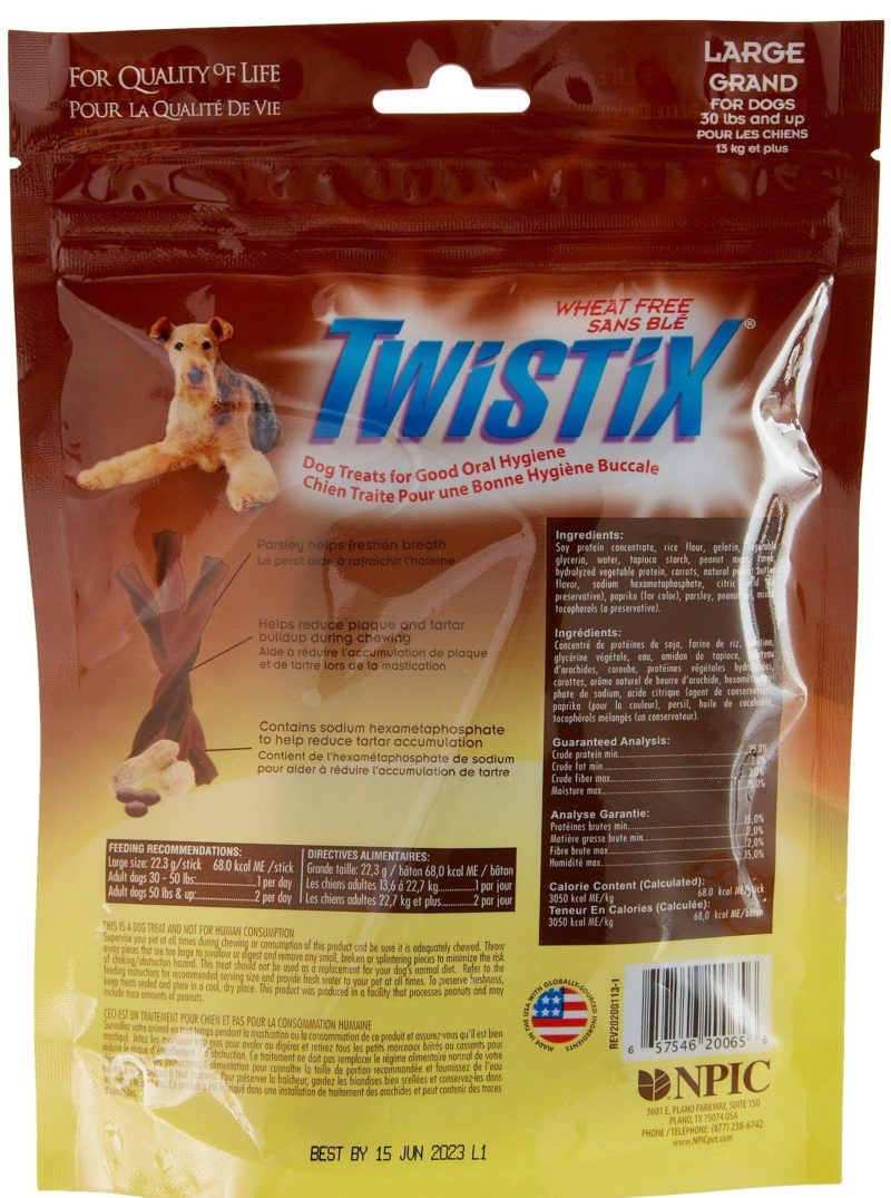 Pet | Twistix Peanut & Carob Large Dog Treats Pet Pet