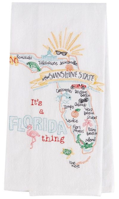 Kitchen & Dining | Florida Embroidered Flour Sack Towel Kitchen & Dining Kitchen & Dining