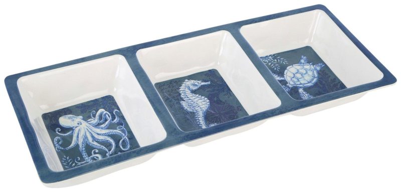 Outdoor Living | Marine Life 3 Section Serving Tray Kitchen & Dining BLUE