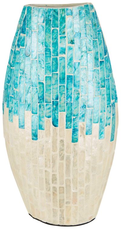 Home Décor | 12In. Mosaic Vase Home Décor BLUE/WHITE