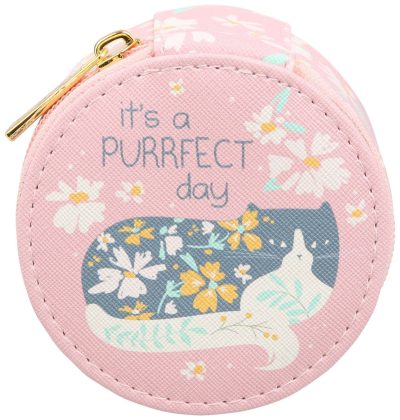 Electronics, Gadgets & Gifts | Cat Print Round Zipper Lined Travel Round Case Electronics, Gadgets & Gifts Electronics, Gadgets & Gifts