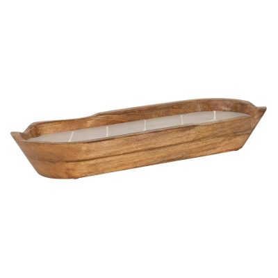 Outdoor Living | 15 In. Scented Wood Bowl Candle Featured Brands BROWN