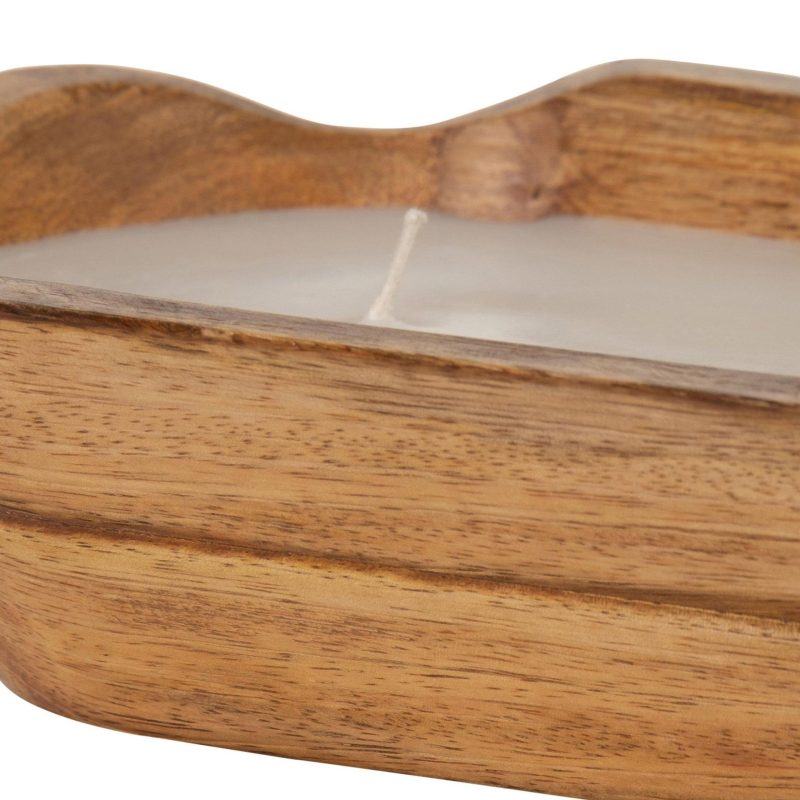 Outdoor Living | 15 In. Scented Wood Bowl Candle Featured Brands BROWN