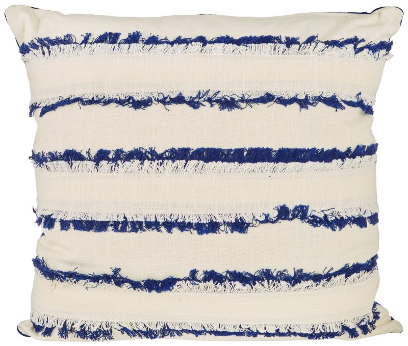 Bedding | 22X22 Striped Fringe Decorative Pillow Bedding Bedding