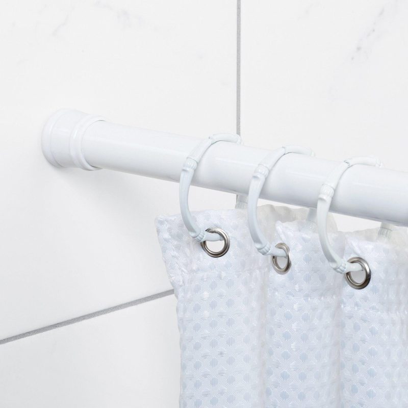 Featured Brands | Zenna Home White Steel Twist-Tight Shower Rod Bath Bath